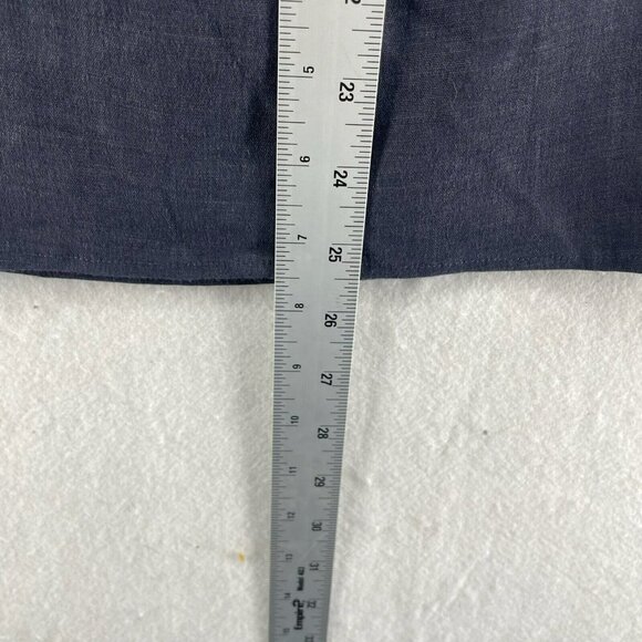 Tahari Straight Skirt Women Sz 4 Navy Blue Lined Seamless Mid Length Linen Blend - Picture 4 of 11